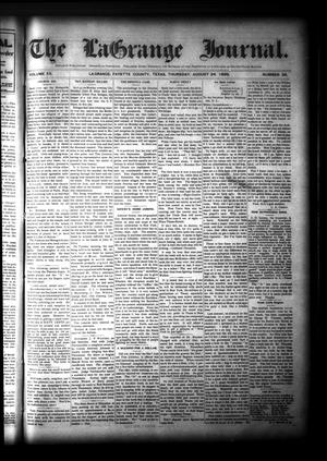 Primary view of object titled 'The La Grange Journal. (La Grange, Tex.), Vol. 20, No. 35, Ed. 1 Thursday, August 24, 1899'.