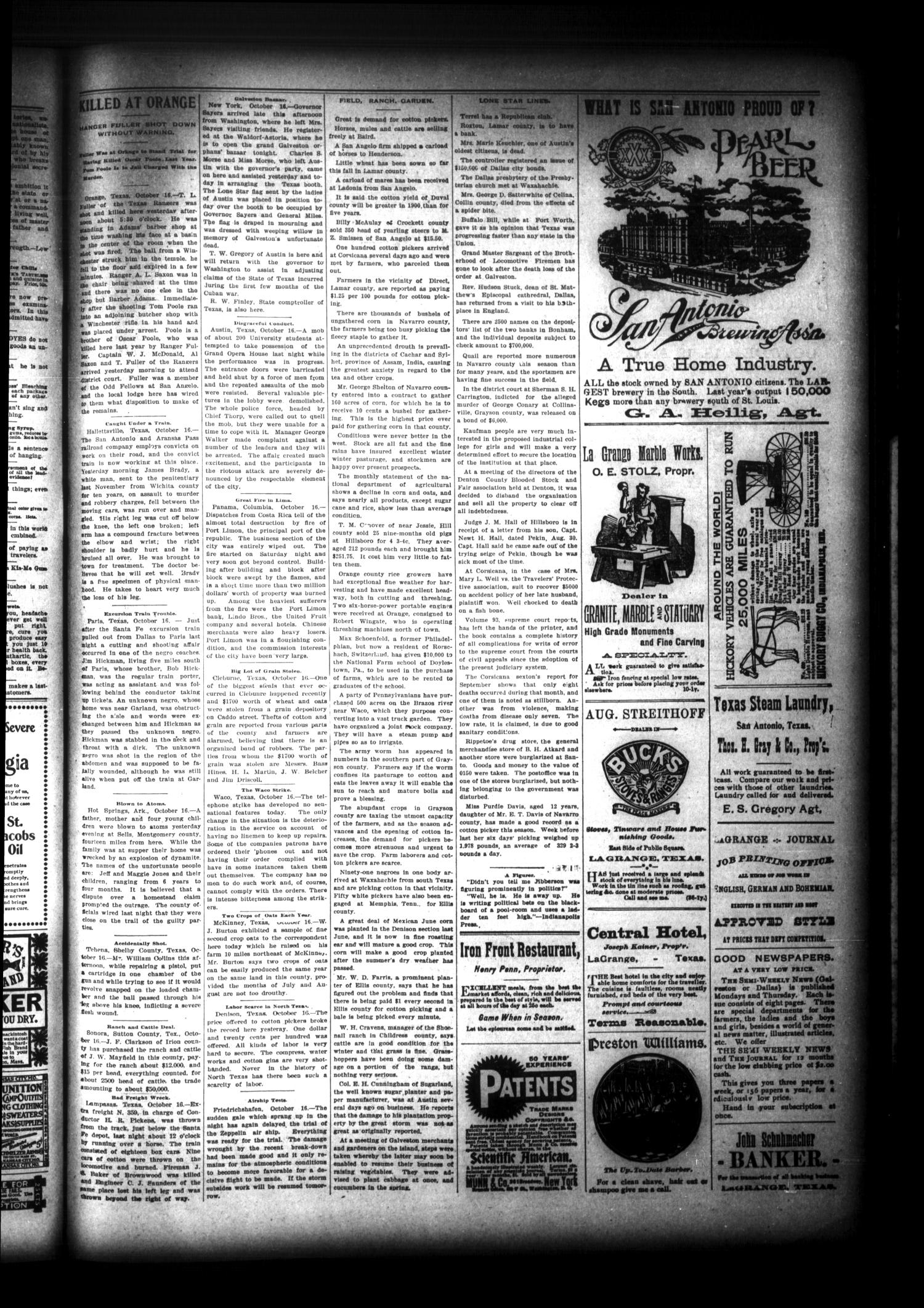 The La Grange Journal. (La Grange, Tex.), Vol. 21, No. 43, Ed. 1 Thursday, October 18, 1900
                                                
                                                    [Sequence #]: 3 of 8
                                                