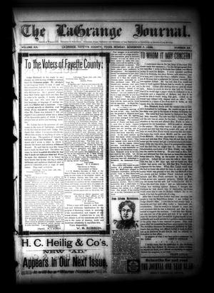 The La Grange Journal. (La Grange, Tex.), Vol. 19, No. 45, Ed. 1 Monday, November 7, 1898