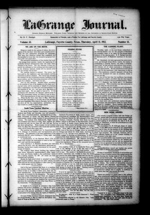 Primary view of object titled 'La Grange Journal. (La Grange, Tex.), Vol. 33, No. 15, Ed. 1 Thursday, April 11, 1912'.