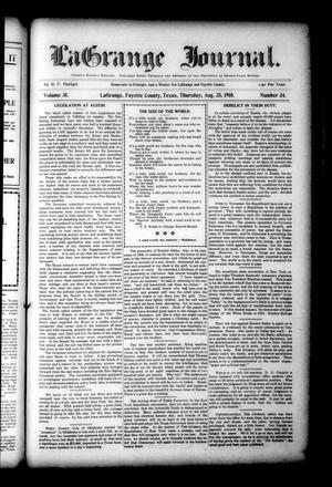 La Grange Journal. (La Grange, Tex.), Vol. 31, No. 34, Ed. 1 Thursday, August 25, 1910