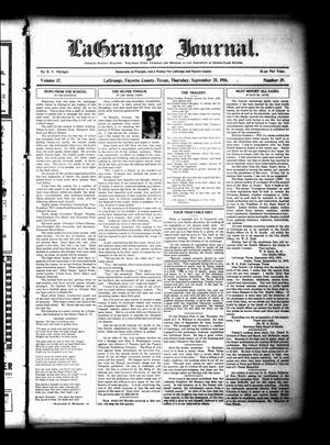Primary view of object titled 'La Grange Journal. (La Grange, Tex.), Vol. 37, No. 39, Ed. 1 Thursday, September 28, 1916'.