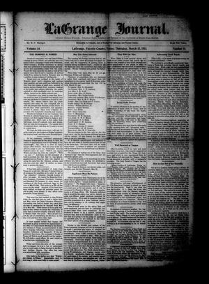 La Grange Journal. (La Grange, Tex.), Vol. 34, No. 11, Ed. 1 Thursday, March 13, 1913