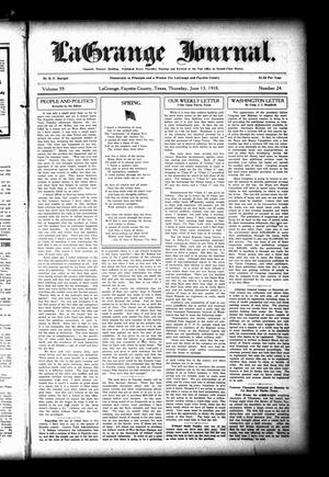 La Grange Journal. (La Grange, Tex.), Vol. 39, No. 24, Ed. 1 Thursday, June 13, 1918