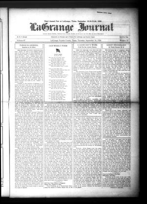 Primary view of object titled 'La Grange Journal (La Grange, Tex.), Vol. 47, No. 37, Ed. 1 Thursday, September 16, 1926'.