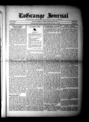 La Grange Journal (La Grange, Tex.), Vol. 54, No. 7, Ed. 1 Thursday, February 16, 1933