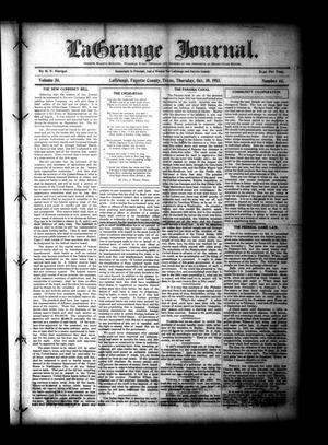 La Grange Journal. (La Grange, Tex.), Vol. 34, No. 44, Ed. 1 Thursday, October 30, 1913