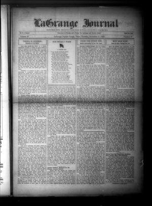 Primary view of object titled 'La Grange Journal (La Grange, Tex.), Vol. 50, No. 47, Ed. 1 Thursday, November 21, 1929'.