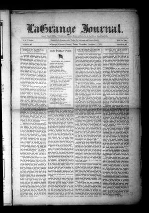 La Grange Journal. (La Grange, Tex.), Vol. 43, No. 40, Ed. 1 Thursday, October 5, 1922