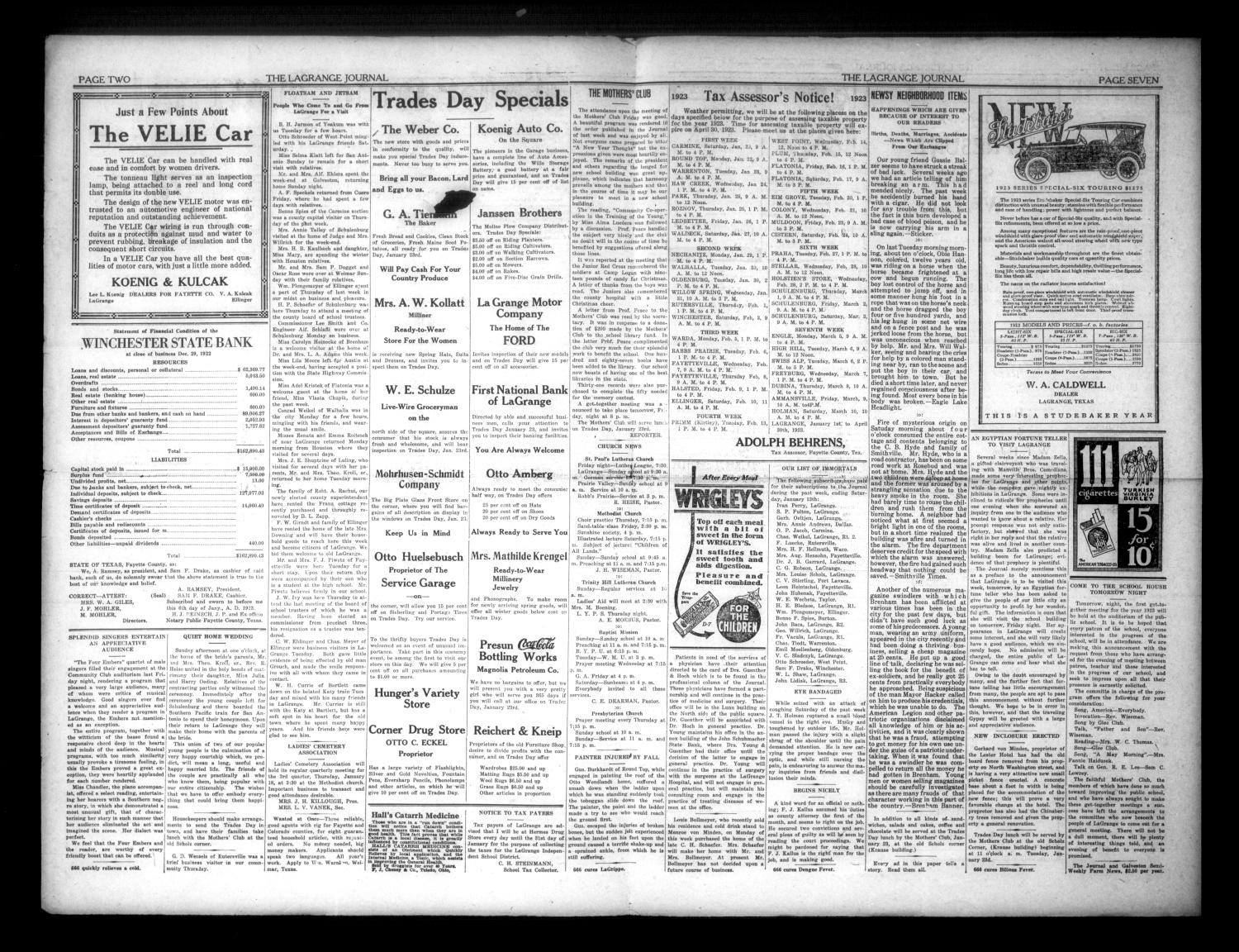 La Grange Journal (La Grange, Tex.), Vol. 44, No. 3, Ed. 1 Thursday, January 18, 1923
                                                
                                                    [Sequence #]: 2 of 6
                                                