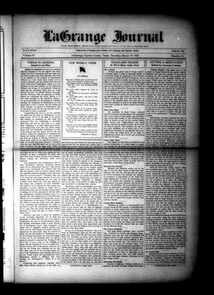 Primary view of object titled 'La Grange Journal (La Grange, Tex.), Vol. 52, No. 12, Ed. 1 Thursday, March 19, 1931'.