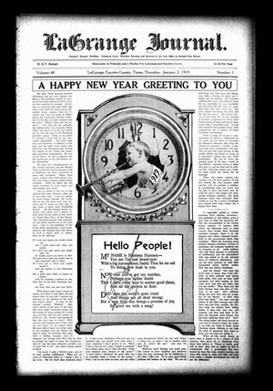 La Grange Journal. (La Grange, Tex.), Vol. 40, No. 1, Ed. 1 Thursday, January 2, 1919