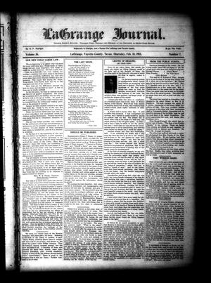 Primary view of object titled 'La Grange Journal. (La Grange, Tex.), Vol. 36, No. 7, Ed. 1 Thursday, February 18, 1915'.