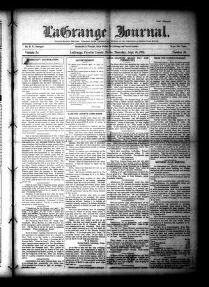 La Grange Journal. (La Grange, Tex.), Vol. 34, No. 38, Ed. 1 Thursday, September 18, 1913