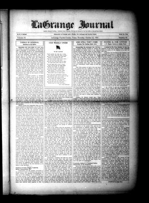 La Grange Journal (La Grange, Tex.), Vol. 52, No. 43, Ed. 1 Thursday, October 22, 1931
