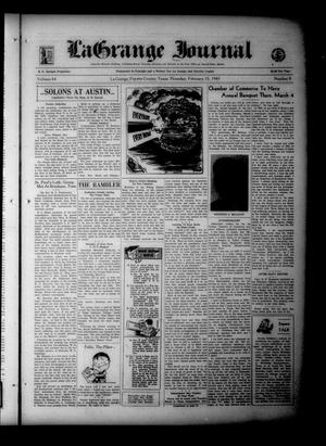 La Grange Journal (La Grange, Tex.), Vol. 64, No. 8, Ed. 1 Thursday, February 25, 1943