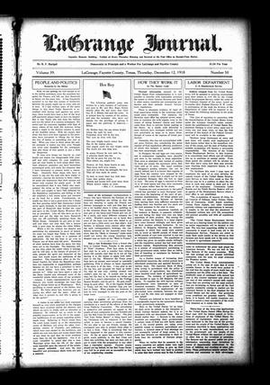 La Grange Journal. (La Grange, Tex.), Vol. 39, No. 50, Ed. 1 Thursday, December 12, 1918