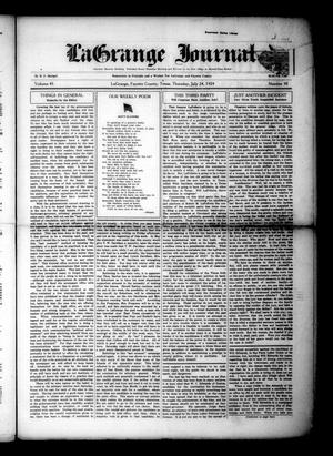 Primary view of object titled 'La Grange Journal (La Grange, Tex.), Vol. 45, No. 30, Ed. 1 Thursday, July 24, 1924'.