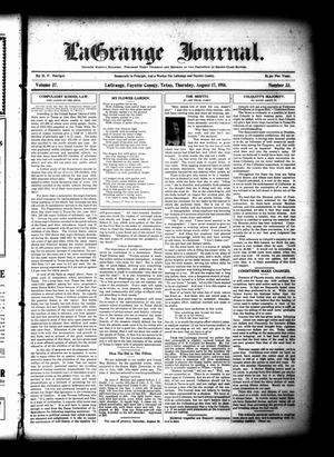 La Grange Journal. (La Grange, Tex.), Vol. 37, No. 33, Ed. 1 Thursday, August 17, 1916