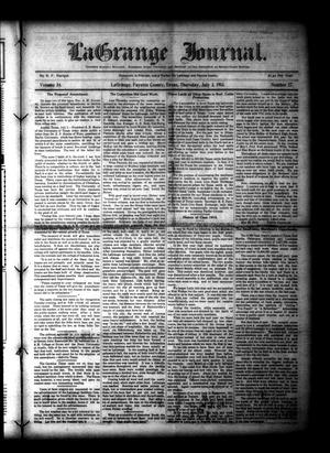 La Grange Journal. (La Grange, Tex.), Vol. 34, No. 27, Ed. 1 Thursday, July 3, 1913