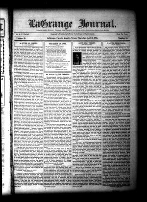 Primary view of object titled 'La Grange Journal. (La Grange, Tex.), Vol. 36, No. 13, Ed. 1 Thursday, April 1, 1915'.