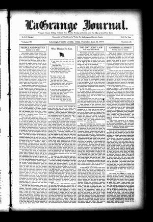Primary view of object titled 'La Grange Journal. (La Grange, Tex.), Vol. 40, No. 26, Ed. 1 Thursday, June 26, 1919'.