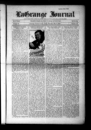 Primary view of object titled 'La Grange Journal (La Grange, Tex.), Vol. 45, No. 19, Ed. 1 Thursday, May 8, 1924'.