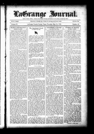 La Grange Journal. (La Grange, Tex.), Vol. 39, No. 20, Ed. 1 Thursday, May 16, 1918