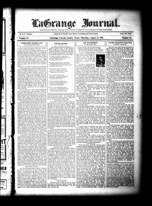 La Grange Journal. (La Grange, Tex.), Vol. 37, No. 34, Ed. 1 Thursday, August 24, 1916