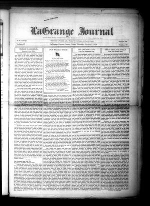 La Grange Journal (La Grange, Tex.), Vol. 45, No. 40, Ed. 1 Thursday, October 2, 1924