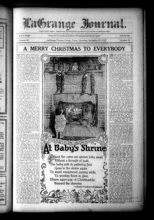 La Grange Journal. (La Grange, Tex.), Vol. 43, No. 51, Ed. 1 Thursday, December 21, 1922