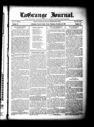 La Grange Journal. (La Grange, Tex.), Vol. 37, No. 48, Ed. 1 Thursday, November 30, 1916