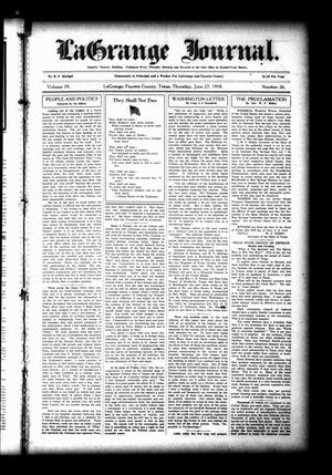 La Grange Journal. (La Grange, Tex.), Vol. 39, No. 26, Ed. 1 Thursday, June 27, 1918