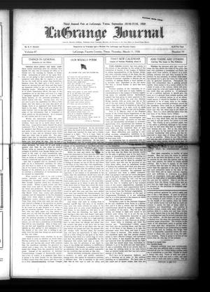 Primary view of object titled 'La Grange Journal (La Grange, Tex.), Vol. 47, No. 10, Ed. 1 Thursday, March 11, 1926'.