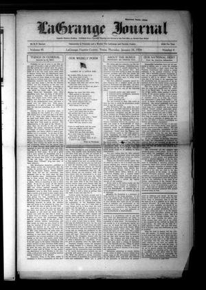 Primary view of object titled 'La Grange Journal (La Grange, Tex.), Vol. 45, No. 4, Ed. 1 Thursday, January 24, 1924'.
