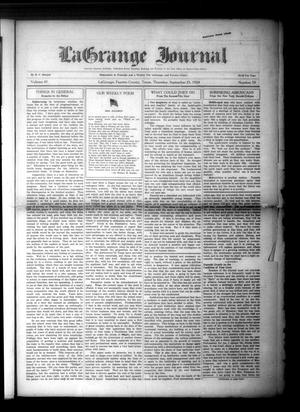 Primary view of object titled 'La Grange Journal (La Grange, Tex.), Vol. 45, No. 39, Ed. 1 Thursday, September 25, 1924'.