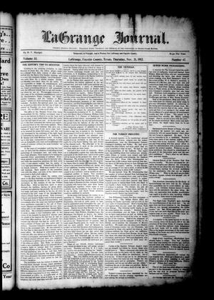 Primary view of object titled 'La Grange Journal. (La Grange, Tex.), Vol. 33, No. 47, Ed. 1 Thursday, November 21, 1912'.