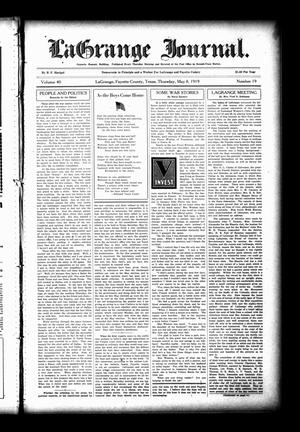 La Grange Journal. (La Grange, Tex.), Vol. 40, No. 19, Ed. 1 Thursday, May 8, 1919