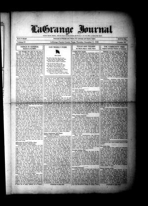 Primary view of object titled 'La Grange Journal (La Grange, Tex.), Vol. 51, No. 50, Ed. 1 Thursday, December 11, 1930'.