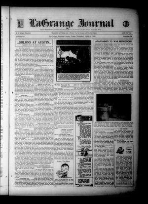 La Grange Journal (La Grange, Tex.), Vol. 64, No. 14, Ed. 1 Thursday, April 8, 1943