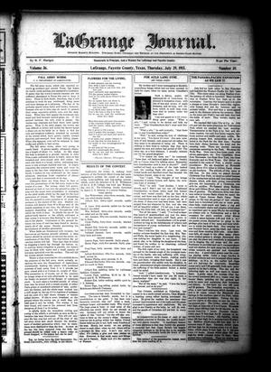 Primary view of object titled 'La Grange Journal. (La Grange, Tex.), Vol. 36, No. 30, Ed. 1 Thursday, July 29, 1915'.