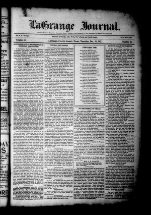 La Grange Journal. (La Grange, Tex.), Vol. 33, No. 51, Ed. 1 Thursday, December 19, 1912