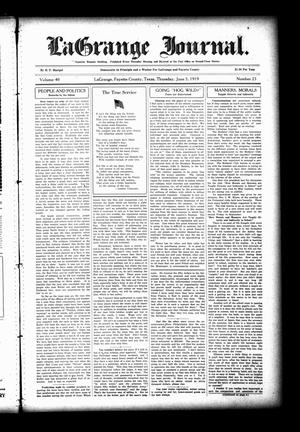 La Grange Journal. (La Grange, Tex.), Vol. 40, No. 23, Ed. 1 Thursday, June 5, 1919