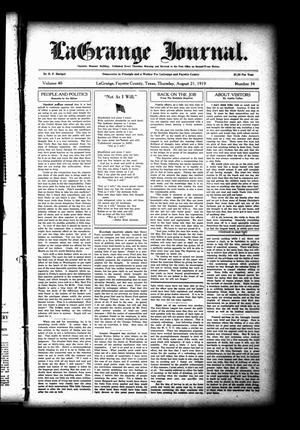 Primary view of object titled 'La Grange Journal. (La Grange, Tex.), Vol. 40, No. 34, Ed. 1 Thursday, August 21, 1919'.