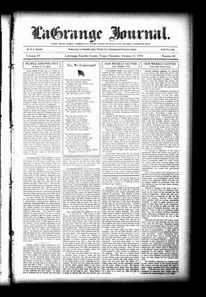 La Grange Journal. (La Grange, Tex.), Vol. 39, No. 42, Ed. 1 Thursday, October 17, 1918