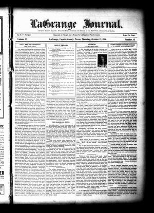 La Grange Journal. (La Grange, Tex.), Vol. 37, No. 41, Ed. 1 Thursday, October 12, 1916
