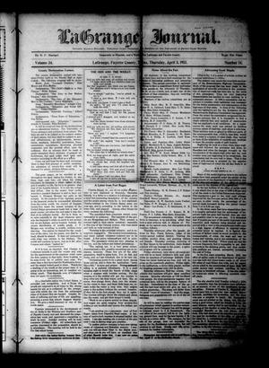 La Grange Journal. (La Grange, Tex.), Vol. 34, No. 14, Ed. 1 Thursday, April 3, 1913
