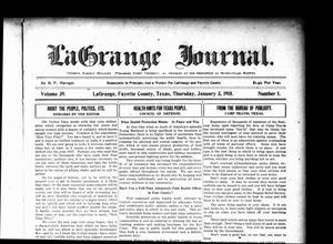 La Grange Journal. (La Grange, Tex.), Vol. 39, No. 1, Ed. 1 Thursday, January 3, 1918