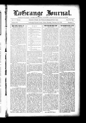 La Grange Journal. (La Grange, Tex.), Vol. 39, No. 7, Ed. 1 Thursday, February 14, 1918