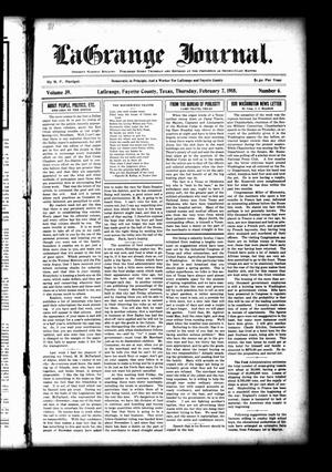 La Grange Journal. (La Grange, Tex.), Vol. 39, No. 6, Ed. 1 Thursday, February 7, 1918